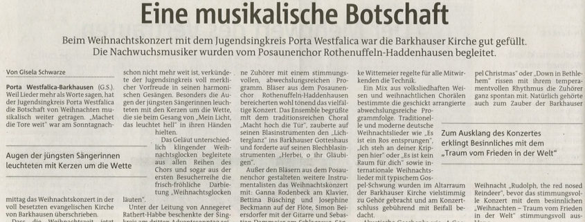 Artikel Weihnachtskonzert MT 2015